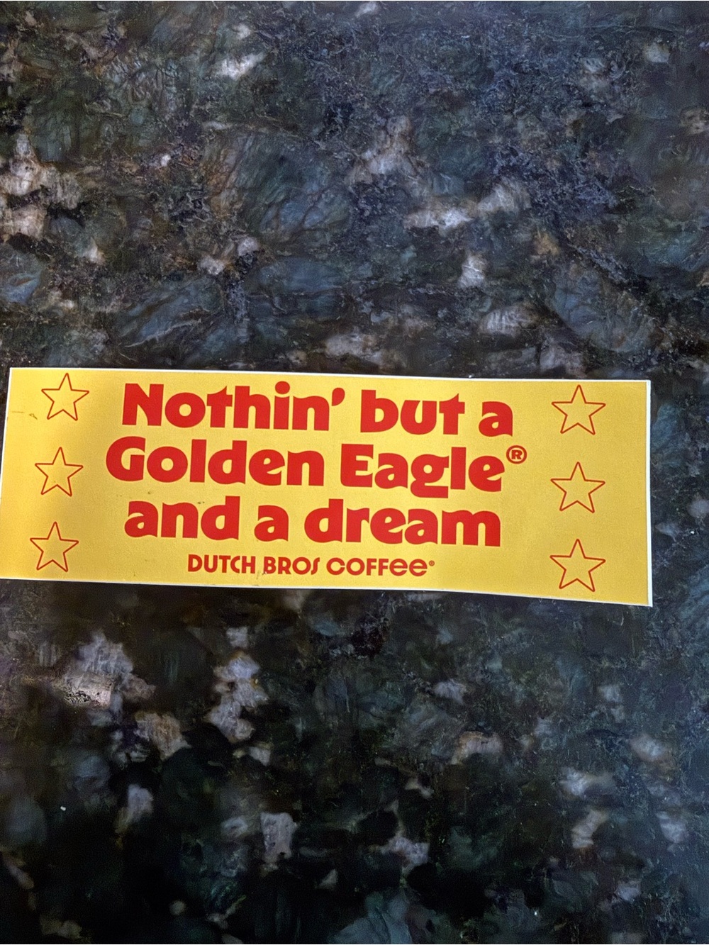 Dutch Bros Bumper Sticker Nothin But a Golden Eagle and a Dream Sticker